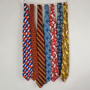 Vintage 70s Men's Multicolored Psychedelic‎ Ties Set Of 7 Classic